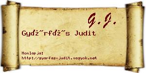 Gyárfás Judit névjegykártya